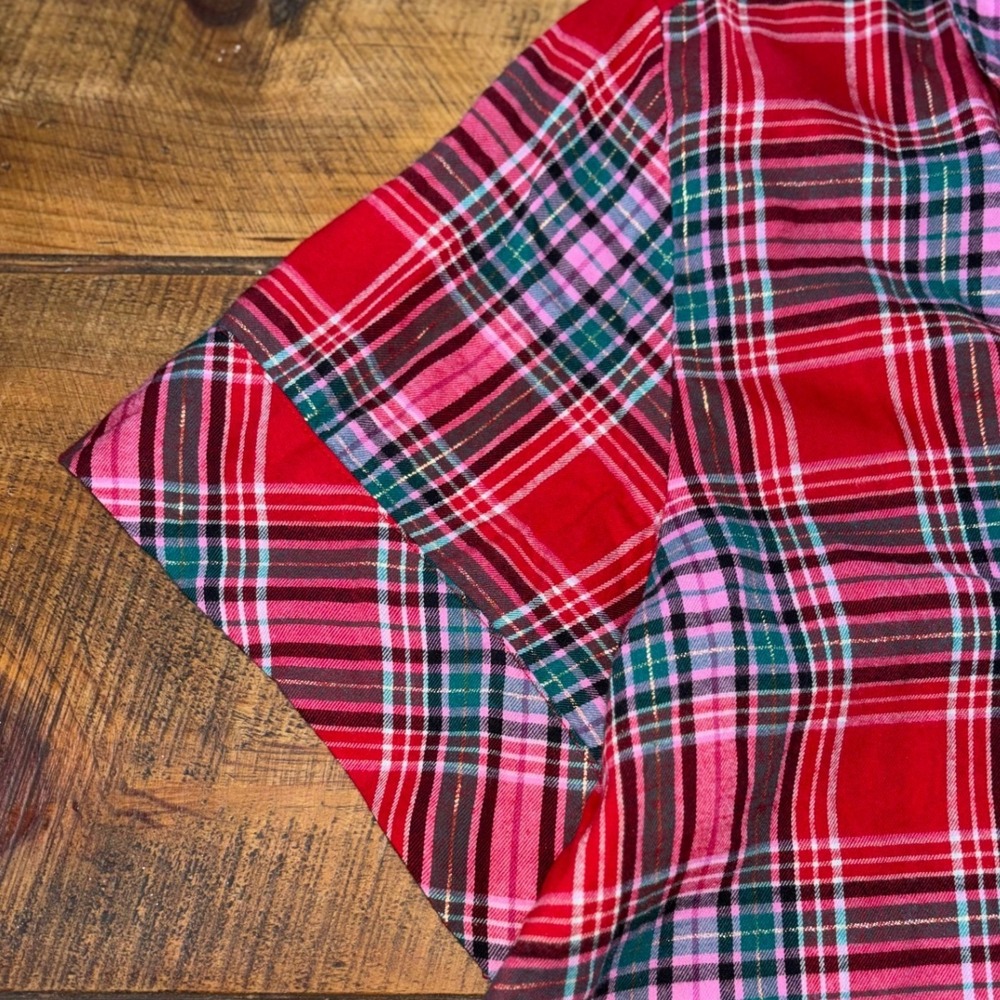 NWT Victoria's Secret Womens Red Plaid Short Sleeve Lightweight Pajama Top L - Picture 5 of 8